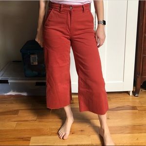 Everlane wide leg crop red